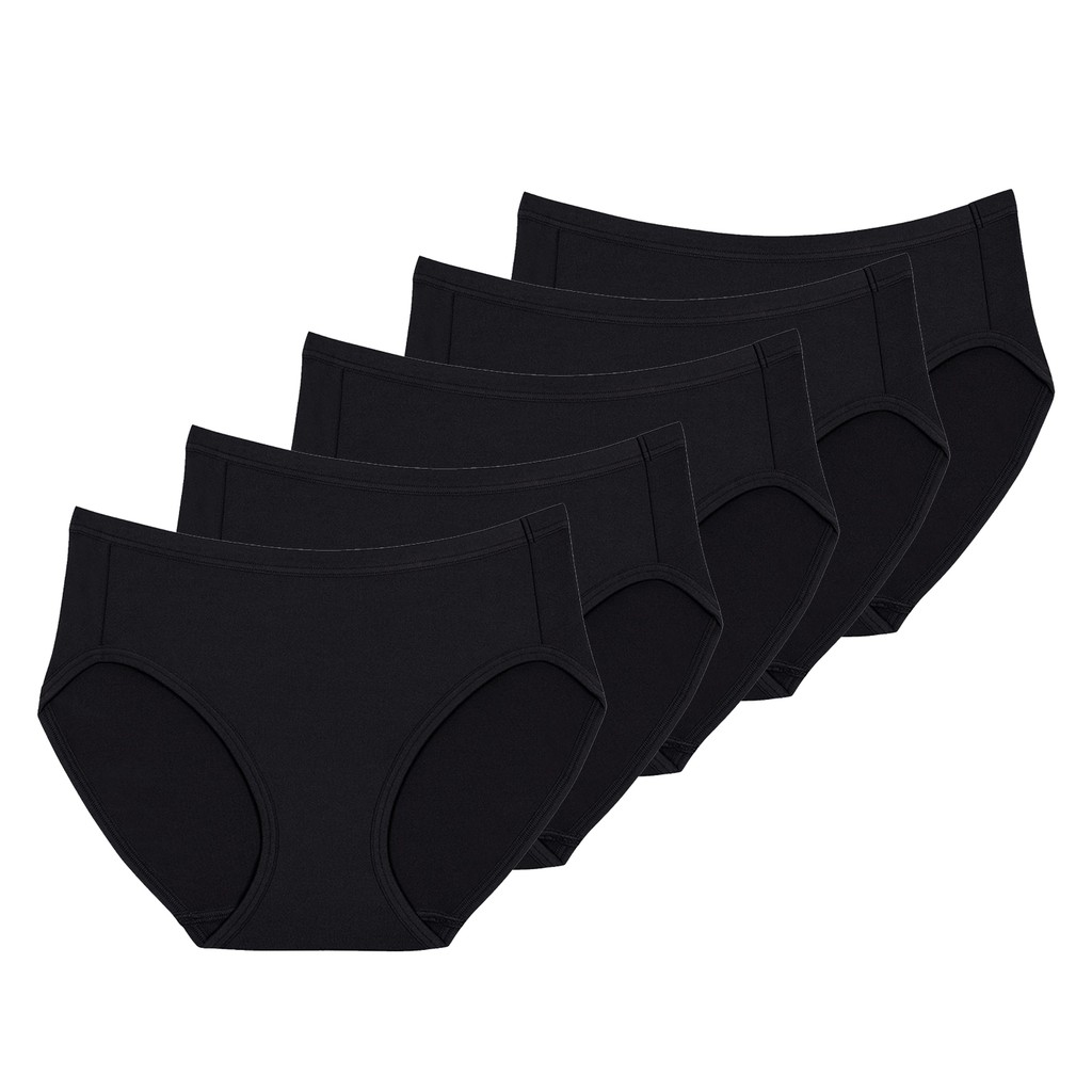 FOLWacoal Panty set 5 pcs กางเกงใน รุ่น WU1C34 สีดำ (BL)