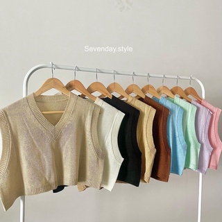 เสื้อครอปไหมพรมสีพื้นสไตล์เกาหลีสุดน่ารัก s53