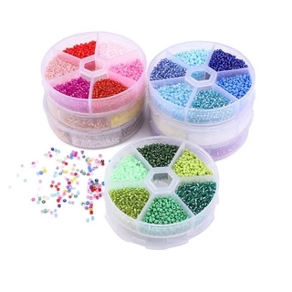 ลูกปัดแก้ว 2 มม. คละสี สําหรับทําเครื่องประดับ 3900 ชิ้น