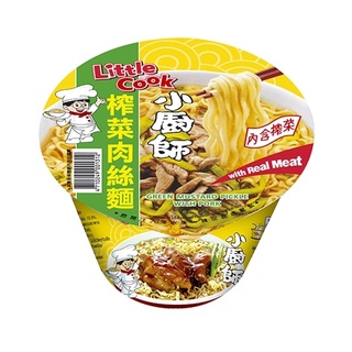 ลิตเติ้ลกุ๊ก บะหมี่กึ่งสำเร็จรูป รสหมูใส่ผักเสฉวน /Little Cook Instant Noodle Green Mustard Pickle with Fried 榨菜肉絲麵