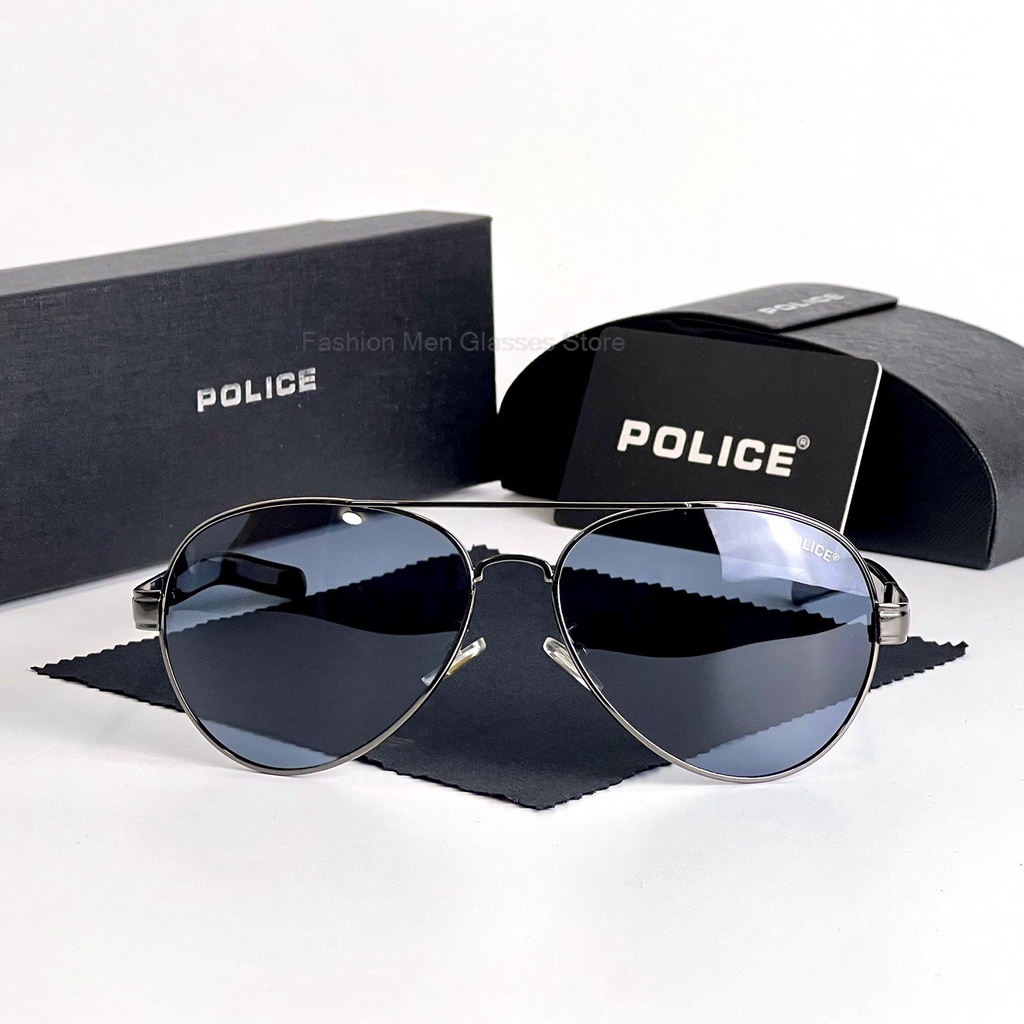 POLICE Luxury Brand 9111 Polarized Sunglasses Men Retro Glasses