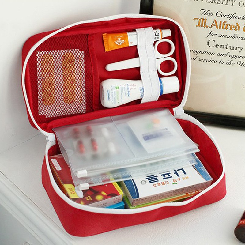 ชุดปฐมพยาบาล：ortable First Aid Kit Outdoor Caming Medical Bag Survival