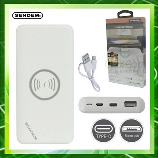 SENDEM Power Bank Wireless ความจุ10000 mAh รุ่น PW03 แบตสำรองไวเลต ของแท้ ประกัน 1 ปี