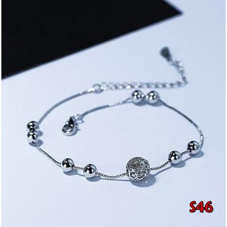 สร้อยข้อมือเงิน925 รหัส S46 พร้อมส่ง 925