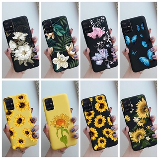 Samsung Galaxy A31 / A51 / A71 เคสซิลิโคน TPU แคนดี้ เยลลี่ ฝาครอบ ดอกไม้ สวยงาม เคสโทรศัพท์