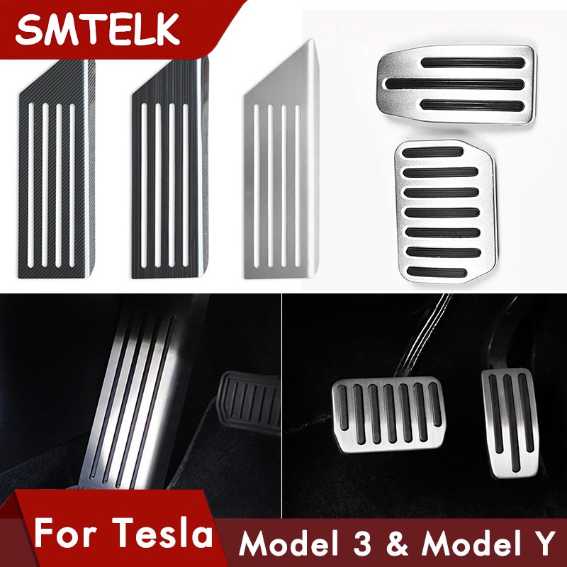 Tesla อุปกรณ์เสริมModel3 2022 Car Foot edal ads Covers For Tesla Model 3 Y 2021 Accessories Aluminum