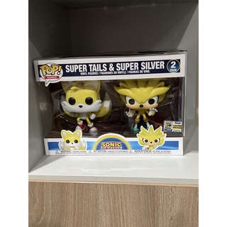 POP! Funko Sonic the hedgedog Super Tails &amp; Super Silver สติ๊กเกอร์ในงาน SDCC ของแท้ 100% มือหนึ่ง