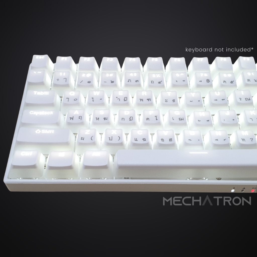 Thai Keycaps White Pudding Thai Keycap 129 Set ปุ่มคีย์แคปพุดดิ้ง ภาษา