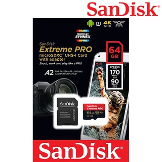 SanDisk Extreme Pro microSD 64GB ความเร็ว อ่าน 200MB/s เขียน 90MB/s (SDSQXCU-064G-GN6MA) เมมโมรี่ การ์ด แซนดิส ใส่ Gopro