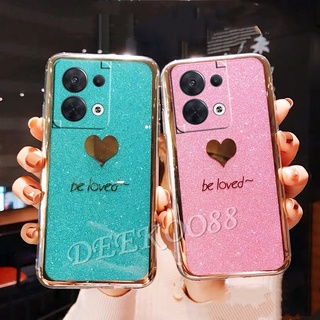 ใหม่ เคสโทรศัพท์มือถือแบบแข็ง OPPO Reno 8 8Z 8Pro 7 7Pro 7Z 6 6Z Pro Z 5G 4G 2022 New Phone Cell Case Pink Yellow Bling Gold Glitter Be Loved Hardcase Handphone Casing Back Cover Reno8 Reno7 Reno6 Z Pro Reno8Z