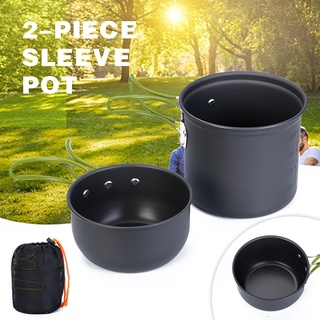 Outdoor Nonstick Camping Cooking Bowl Pots Pans Portable Hiking Cookware Set