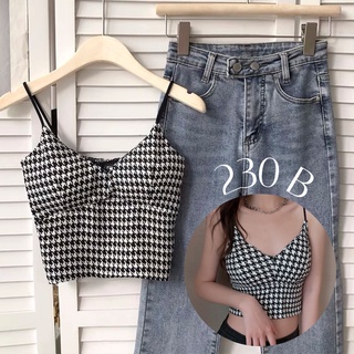 🔥พร้อมส่ง🔥Basic Summer Top สายเดี่ยวสีขาวดำ