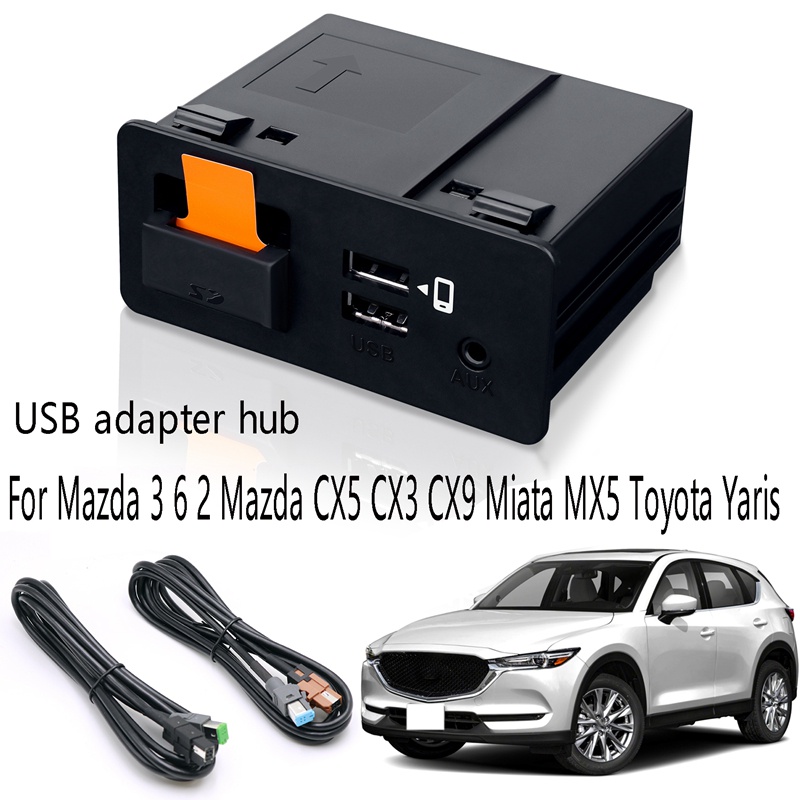 Auto USB Adapter Hub Apple-CarPlay Android TK78-66-9U0C for Mazda