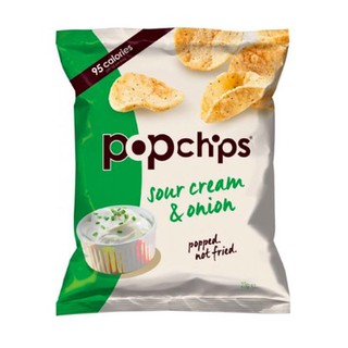 Popchips Sour Cream &amp; Onion 142g ป๊อปชิป ซาวครีมและหัวหอม 142 กรัม