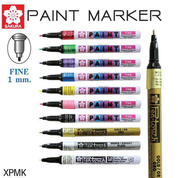 Sakura Paint Marker ปากกาเพ้นท์ ขนาดหัว 1 mm 10 สี