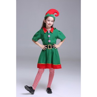 ชุดเด็กหญิง ชุดซานตาครอส ชุดแซนตี้ ชุดคริสต์มาส ชุดเอลฟ์ Santy Santa claus Christmas Costumes   7c172