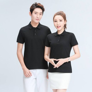 🕺💃เสื้อโปโลชาย เสื้อคอปกชาย/หญิง คอปกรัดแขน ผ้านิ่ม สบายตัว PoLo ผ้าCOTTON (สีดำ)🕺💃