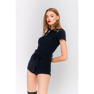 Elle est Belle TH - Jumpsuit Navy จั๊มสูทขาสั้น สีกรม