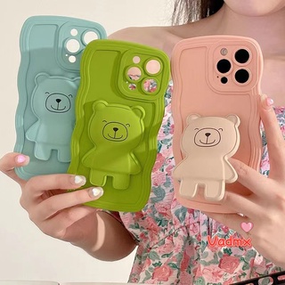 เคสนิ่ม ลายหมียิ้ม พร้อมขาตั้ง สําหรับ Xiaomi Poco X5 Pro C50 C55 F5 Pro Poco M3 X3 Pro NFC Redmi A2+ 11A Note 9 Pro 7 Pro K60 Pro