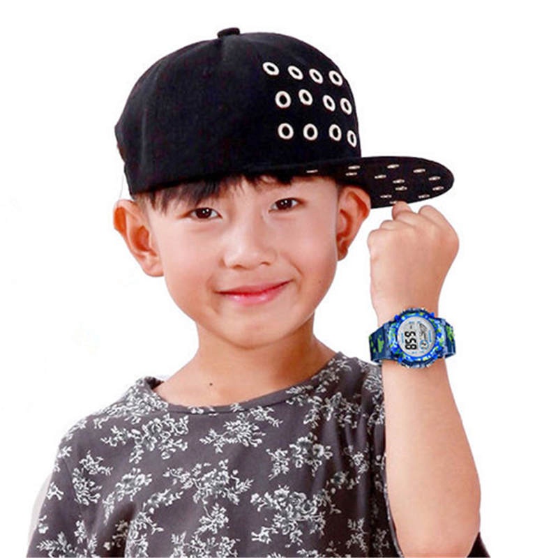 เด็กนาฬิกาดิจิตอลนักเรียนซิลิโคนสายนาฬิกาอิเล็กทรอนิกส์
