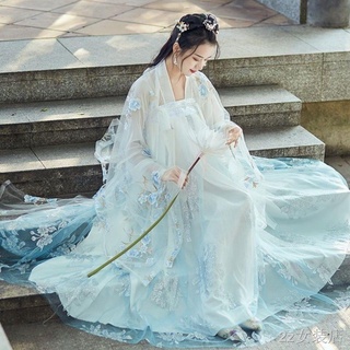 Hanfu หญิงฤดูร้อนสไตล์จีนโบราณเอวกระโปรง super fairy full set