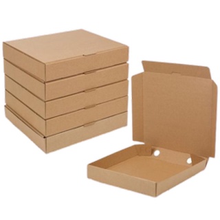 กล่องพิซซ่าทรงสี่่เหลี่ยม สีน้ำตาลคราฟท์ 7 นิ้ว และ 12 นิ้ว จำนวน 20 ใบ Pizza Box Craft Paper