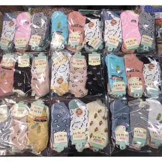 ถุงเท้าเกาหลีรวมลาย❗️Set12คู่🔥