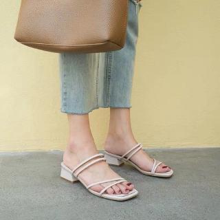 🔥CICIshoes🔥ฤดูร้อนใหม่รองเท้าส้นสูงพร้อมสายไขว้พร้อมส่งพร้อมสต็อก😘