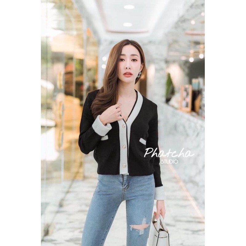 เสื้อคลุมคาร์ดิแกน สไตล์มินิมอลค่า มีกระเป๋าด้วยน๊า