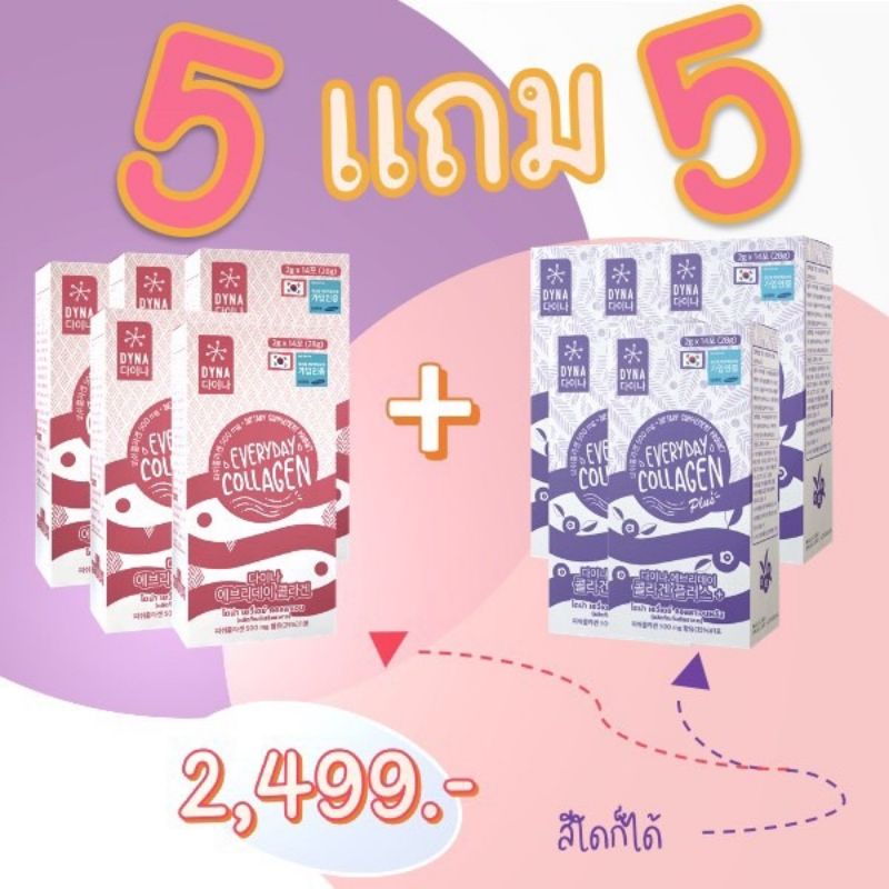 DYNA Everyday Collagen ซื้อ 5 กล่อง แถม 5 กล่อง