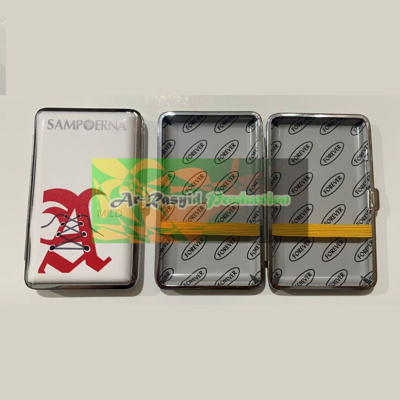 Putih White Sampoerna Mild Motif Leather Tin Cigarette Box Holder