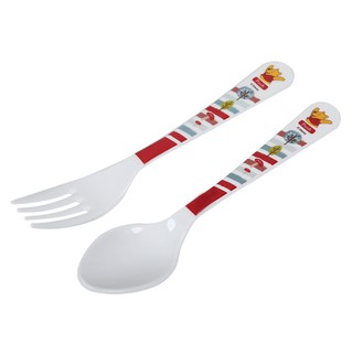 Tableware set MELAMINE CUTLERY SET FLOWERWARE POOH WOODLAND Tableware Kitchen equipment ชุดอุปกรณ์บนโต๊ะอาหาร ชุดช้อนส้อ