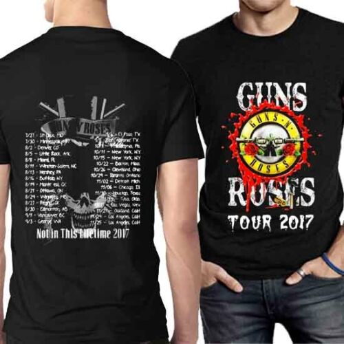 เสื้อยืดครอปเสื้อยืด พิมพ์ลาย GNR Tour 2 ด้าน 2017 Guns N' Roses Not in This Lifetime สําหรับผู้ชาย 