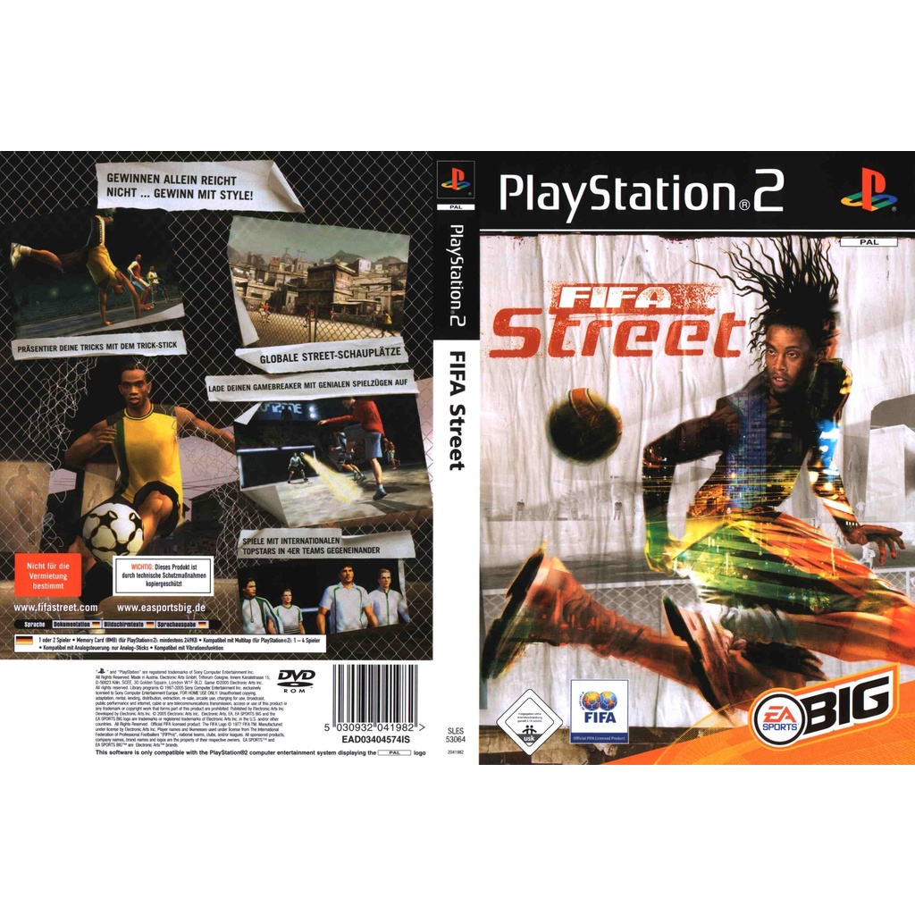 แผ่นเกมส์ PS2 Fifa Street คุณภาพ ส่งไว (DVD)