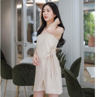 One Shoulder Mini Dress (Almond)