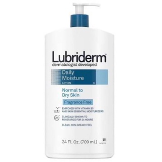 Lubriderm Daily Moisture Lotion Fragrance-Free 24 Ounce Normal to Dry (709ml)