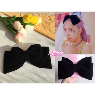 โบว์ติดผมแบบRose สีดำกำมะหยี่ไซส์ใหญ่