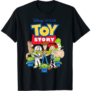 เสื้อยืดผ้าฝ้ายพรีเมี่ยม เสื้อยืด พิมพ์ลายกราฟิก Disney Pixar Toy Story Buzz Woody Jessie