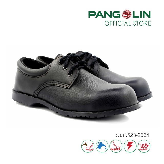 Pangolin(แพงโกลิน) รองเท้านิรภัย/รองเท้าเซฟตี้ พื้นCEMENTING แบบหุ้มส้น รุ่น0641CE สีดำ