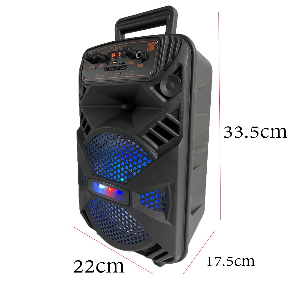 KTX-1177 ลำโพงบลูทูธ เบสหนัก ปรับเบสได้ ปรับเสียงแหลมได้ ดอกลำโพง8นิ้ว 20 วัตต์ (แถมฟรี ไมโครโฟน สายชาร์จ รีโมท)