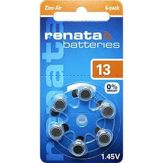ถ่านเครื่องช่วยฟัง Renata ZA13 ของใหม่ แพค 6 ก้อน ของแท้