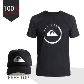 Quiksilver เสื้อยืดคอกลม หมวกโบนัส ผ้าฝ้าย 30 พิมพ์ลายสกรีน พรีเมี่ยม สําหรับผู้ชาย และผู้หญิง