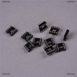 brightsun อะแดปเตอร์ซ็อกเก็ตทรงกลม 8 pin pitch 2 . 54 มม. dip ic 10 ชิ้น