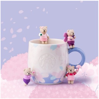 Starbucks Sakura Cup Rim Clip Set ตุ๊กตาเกาะแก้ว สตาร์บัคส์ คอลซากุระ 2022 (ไม่รวมแก้ว)