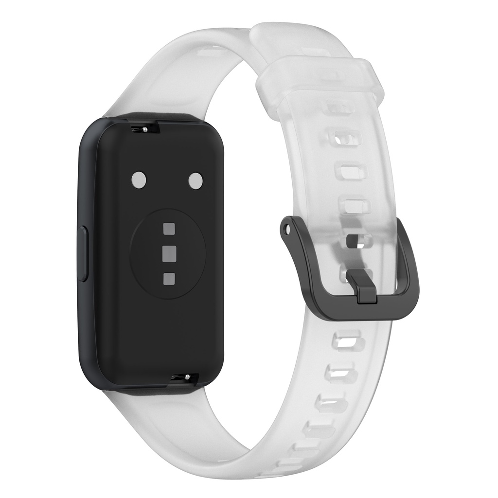 สายนาฬิกาข้อมือ ซิลิโคนนิ่ม กันน้ํา สีโปร่งใส สําหรับ Huawei band 7