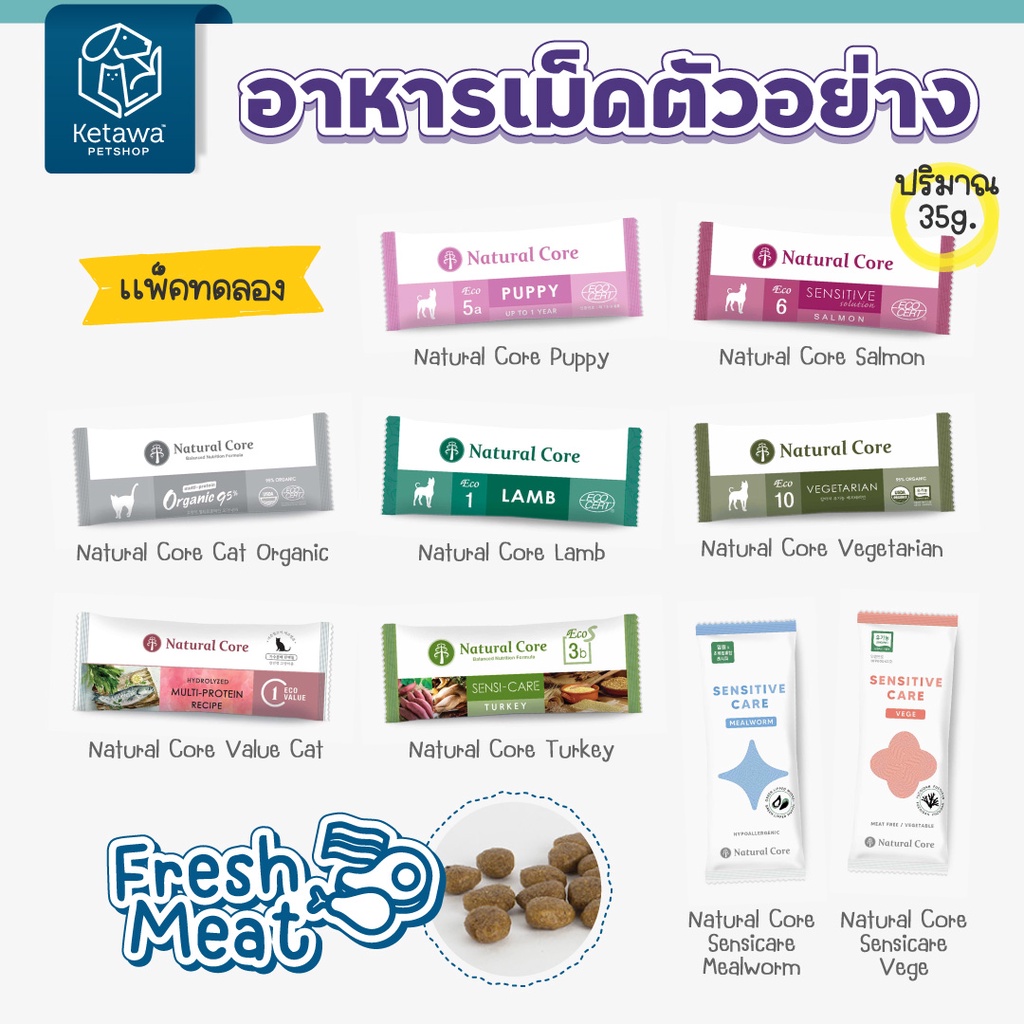 ตัวอย่างสินค้าอาหารเม็ด เเบรนด์ต่างๆ ขนาดทดลอง นำเข้าจากเกาหลี