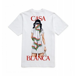 เสื้อยืดแขนสั้น พิมพ์ลายการ์ตูน CASABLANCA Masked แฟชั่นฤดูร้อน สําหรับผู้ชาย และผู้หญิง