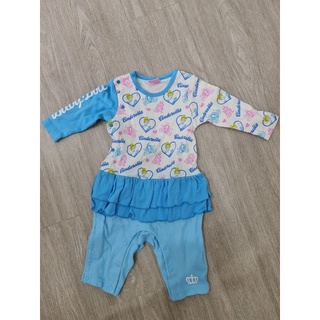 ชุดเด็ก เสื้อเด็ก Baby Doll Size80 บอดี้สูท สีฟ้า ลายเจ้าหญิง ของใหม่  สวยมาก