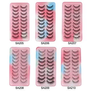จัดส่งจากประเทศไทยBLOOMZO 10 คู่คอสเพลย์ Lashes Wispy Natural Cat-Eye แต่งหน้า Dramatic Fairy Clusters อะนิเมะ Lashes