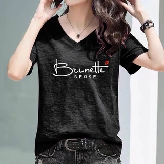 รุ่น-161เสื้อยืดผ้าฝ้ายแขนสั้นคอวีลายสกรีนตรงปกมาใหม่ ผู้หญิฤดูร้อน สไตล์เกาหลี ผ้านุ่มสวมใส่สบาย พร้อมส่ง